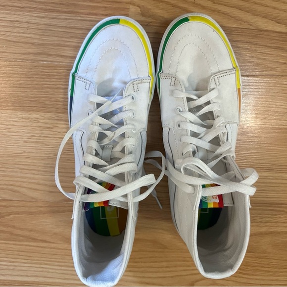 Vans Sk8-Hi Tapered Rainbow Foxing White Rainbow Pride VN0A4U16MWF Sneaker Shoe - Picture 9 of 12